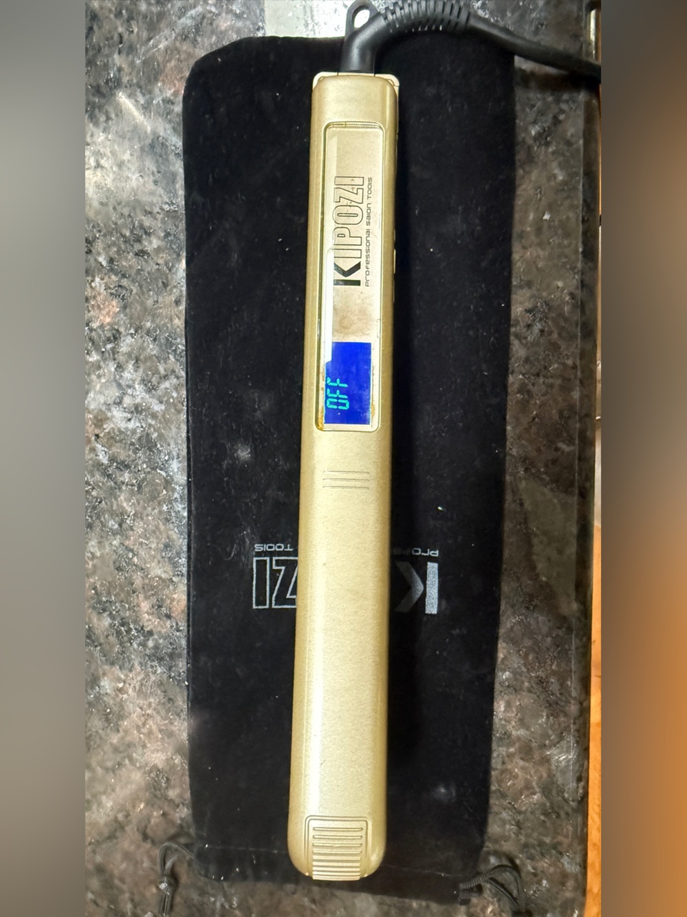 Kipozi Gold Digital Flat Iron Hair Straightener - Gold